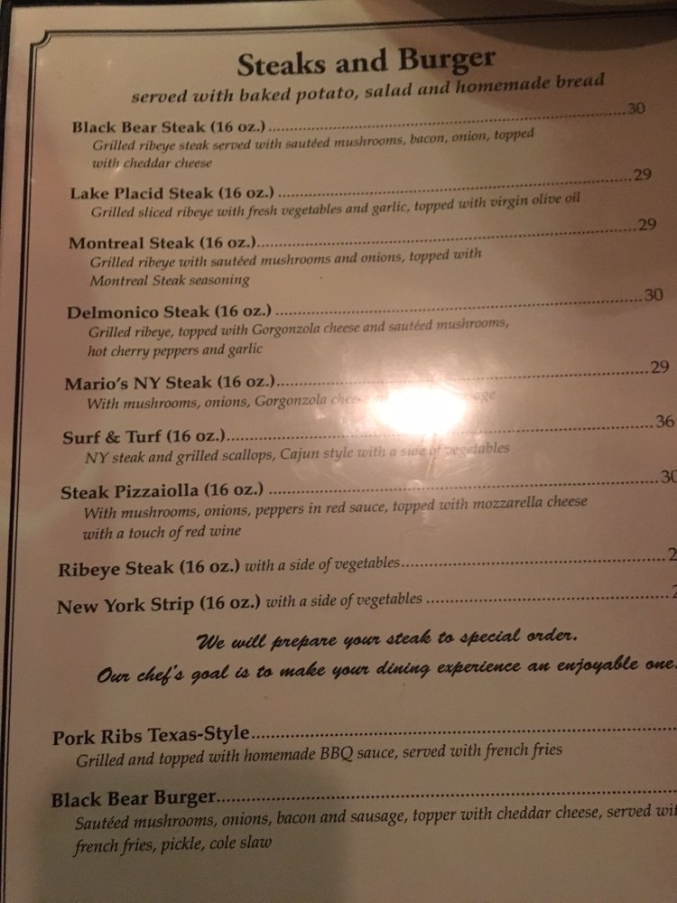 Black Bear Restaurant Menu - Image 10