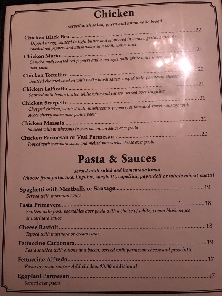 Black Bear Restaurant Menu - Image 4