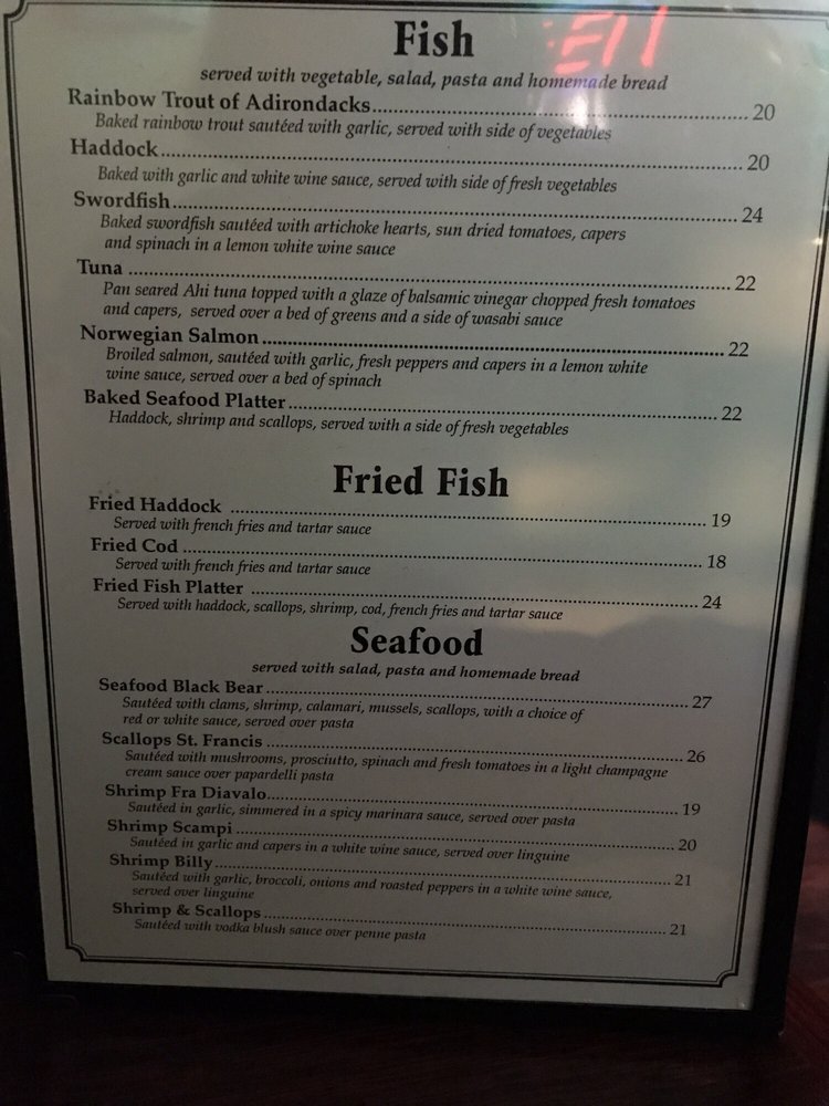 Black Bear Restaurant Menu - Image 6